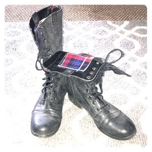 Plaid Combat Boots